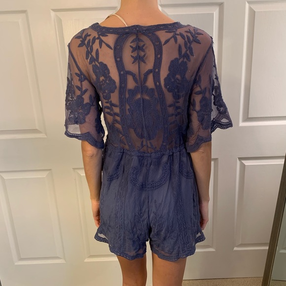 Embroidered Lace Romper - Picture 3 of 6